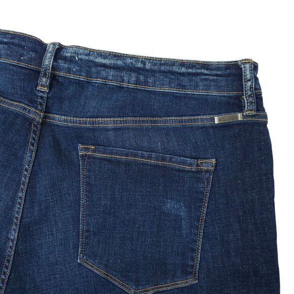 KanCan Denim Shorts Womens Size 3XL High Rise Dark Wash Stretch Frayed Hem NEW - Picture 15 of 16